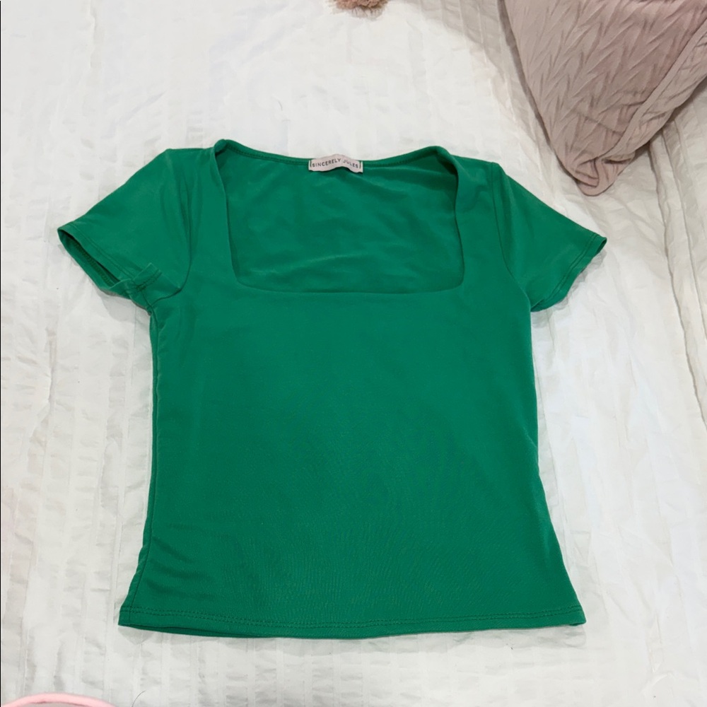 Sincerely Jules Emerald Square Neck Top